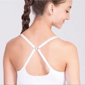 NWT Ivivva Everyday Flow White Sports Bra Size 6